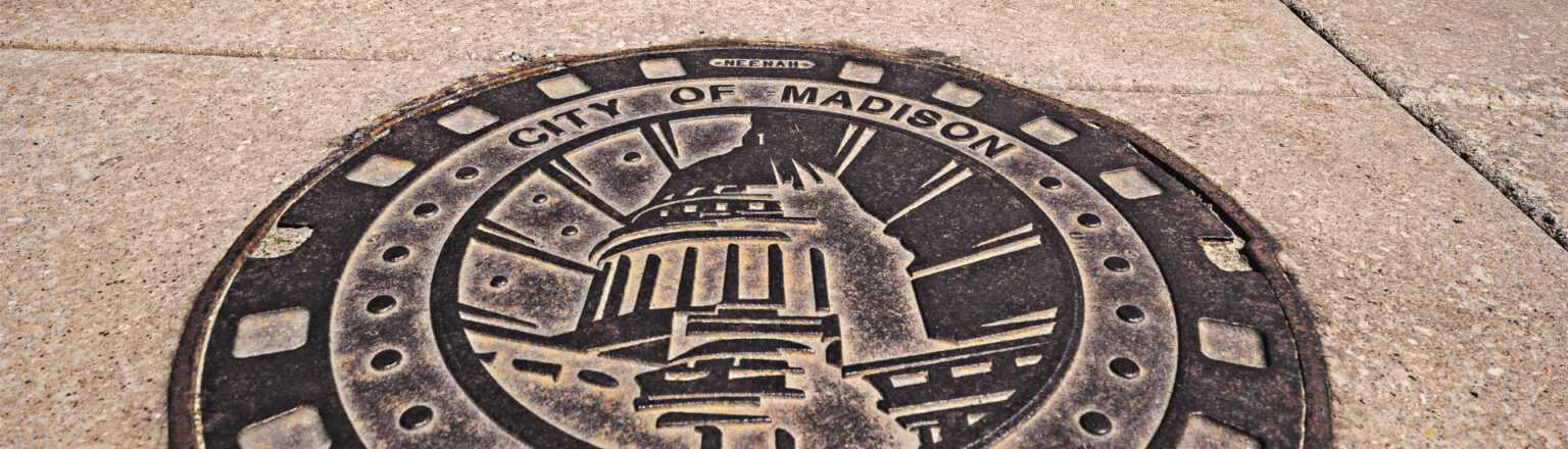 City of Madison cast iron manhole cover from Neenah Foundry